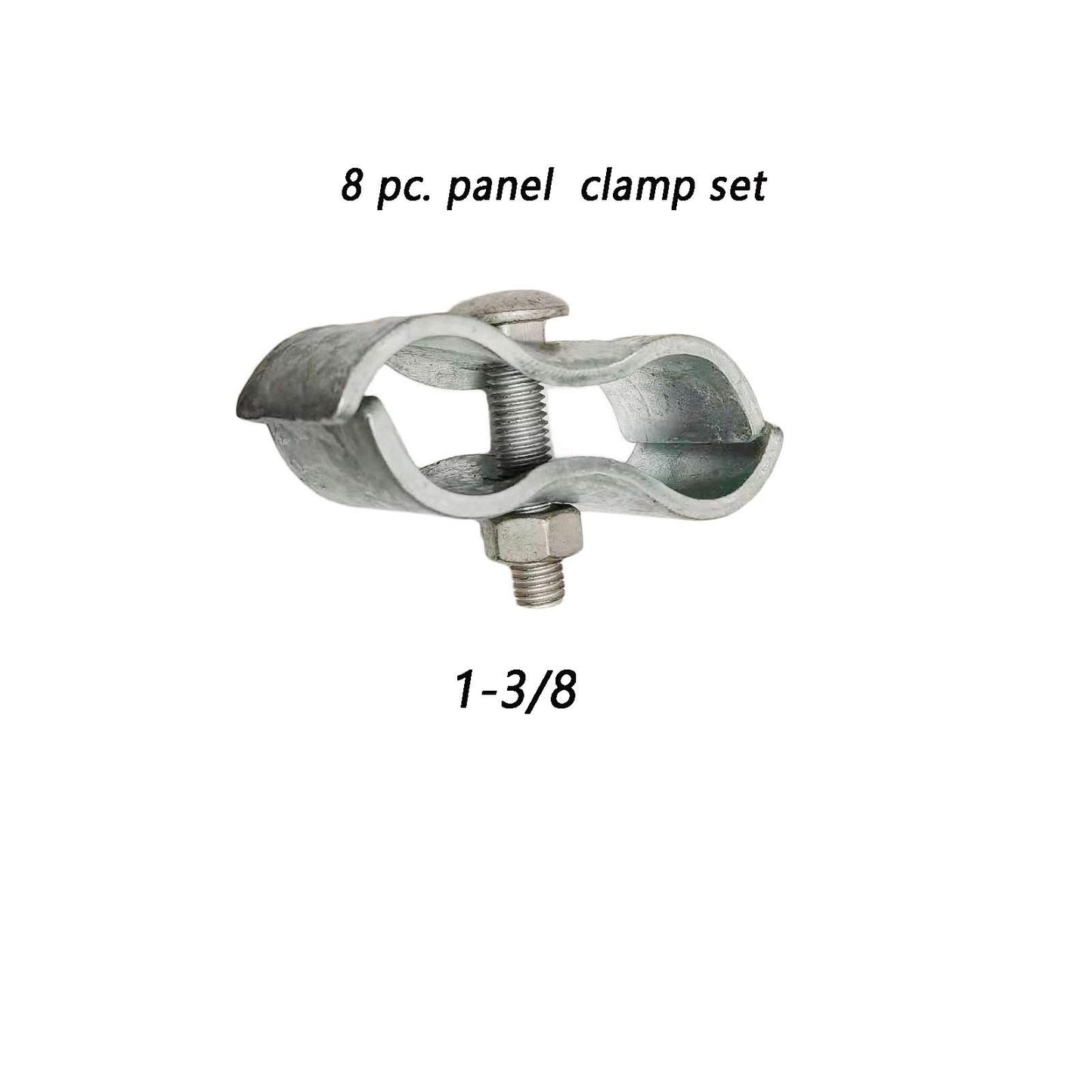Chain Link Fence Panel Clamps for 1-3/8" Pipe Frames - Dog Kennel/Run or Temporary Fence Saddle Clamps (8 Set)