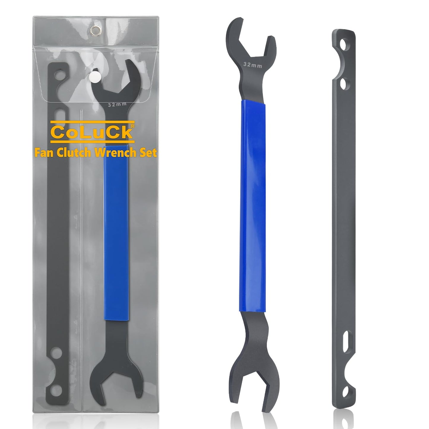 Fan Clutch Wrench Set,32mm & 36mm Wrench Fan Wrench,Water Pump Pulley Holder Removal Tool for BMW, Ford, GM, Dodge,Chevrolet,Jeep Fan Clutch Removal Kit,Water Pump Holder