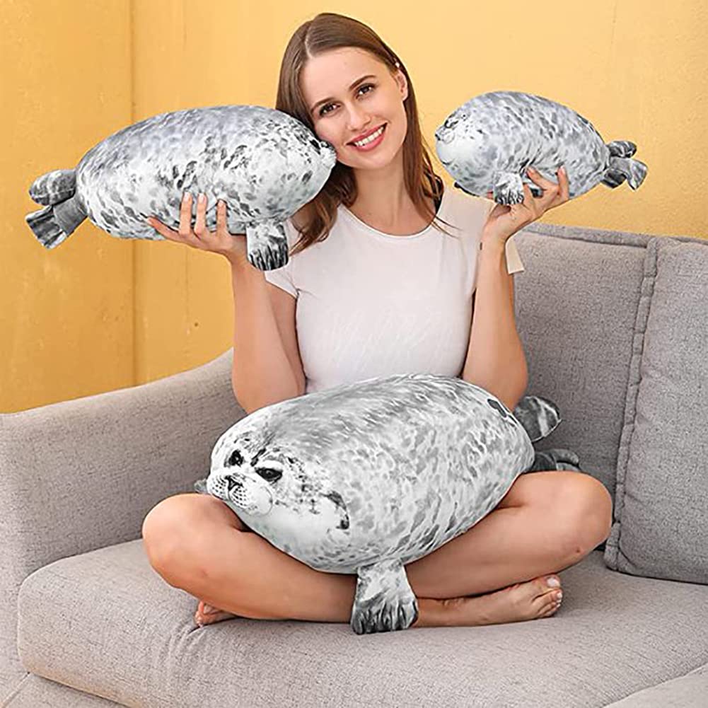 Chubby Blob Seal Plush Toy Pillow Stuffed Ocean Animal Soft Hugging Pillow Dolls Toys Gifts for Kids Boys Girls (60CM/23.6")