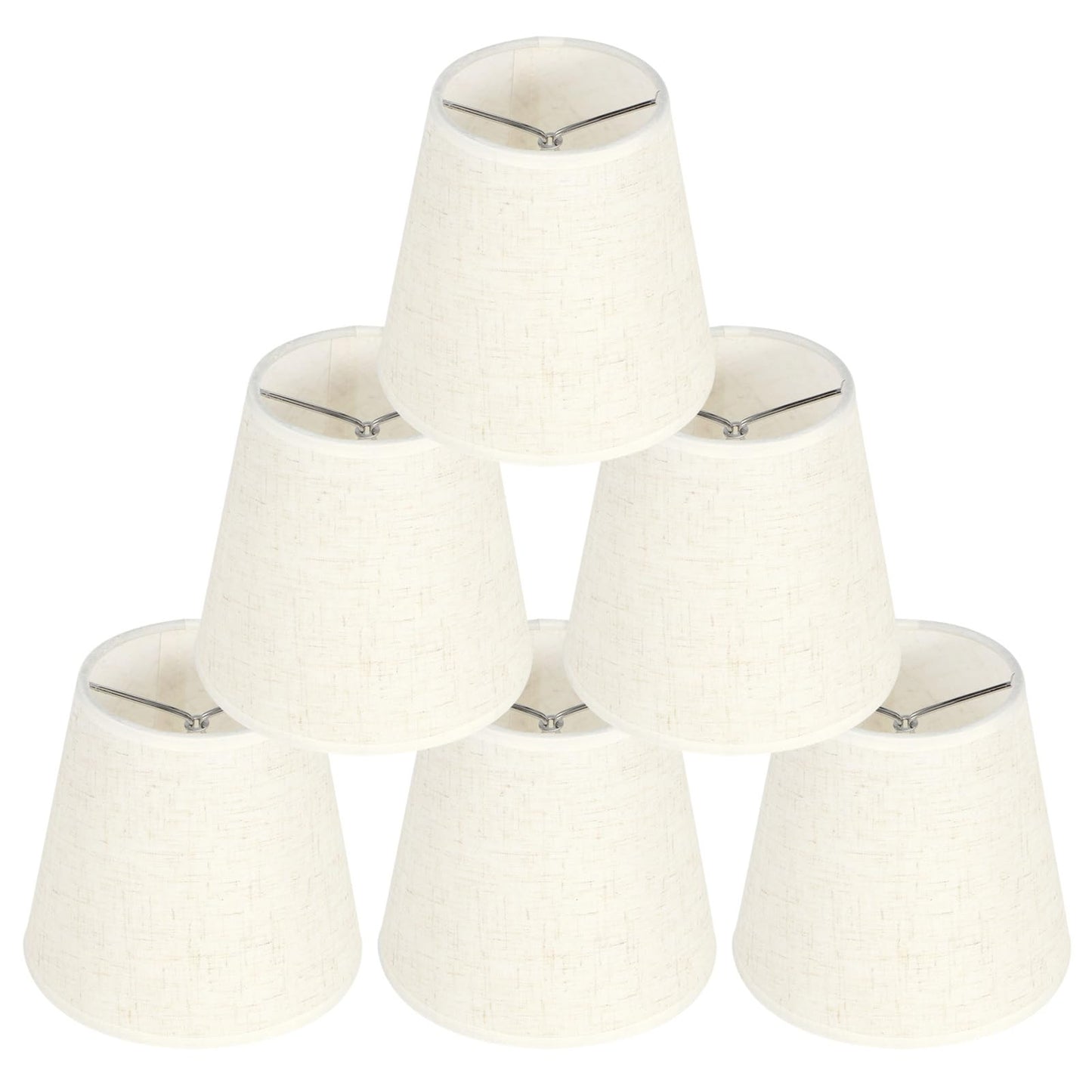 Chandelier Shades Set of 6, Small Lampshade Clip on Lamp Shade Cover E14 Table Floor Lamp Shade Replacement for Table Chandelier Wall Lamp