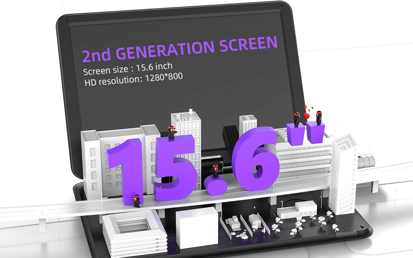 17.9" Portable DVD Player with 15.6" Large HD Screen, 6 Hours Rechargeable Battery, Support USB/SD Card/Sync TV and Multiple Disc Formats, High Volume Speaker,Black