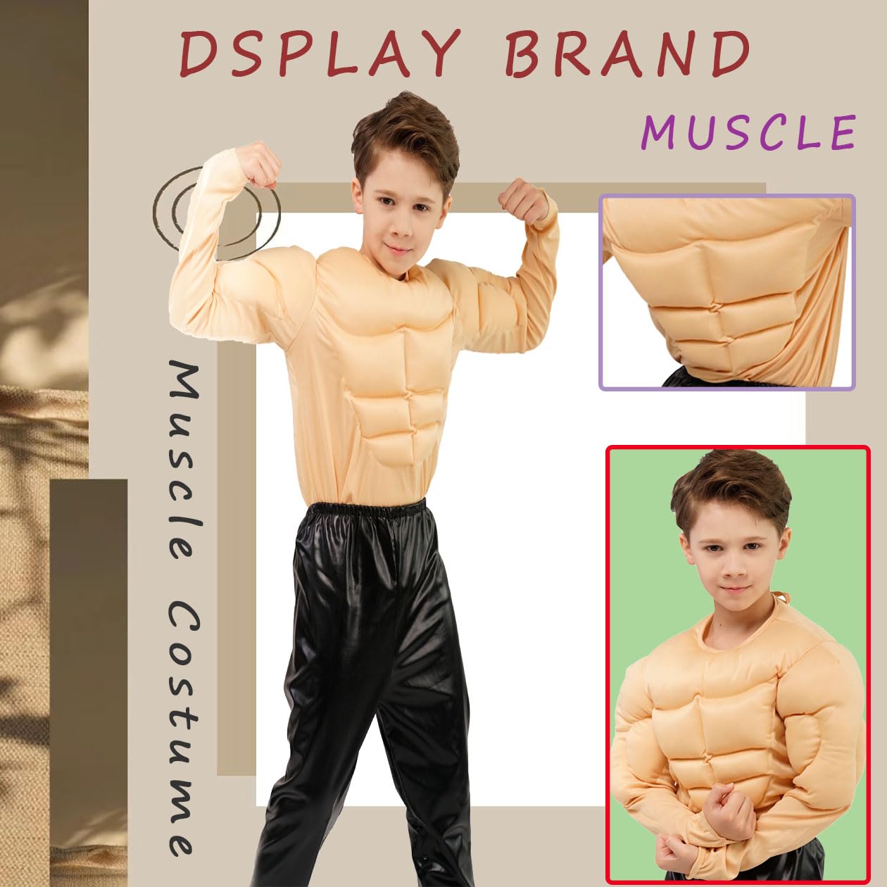 Boys Strong Muscle Shirt Costume (4-6Y)
