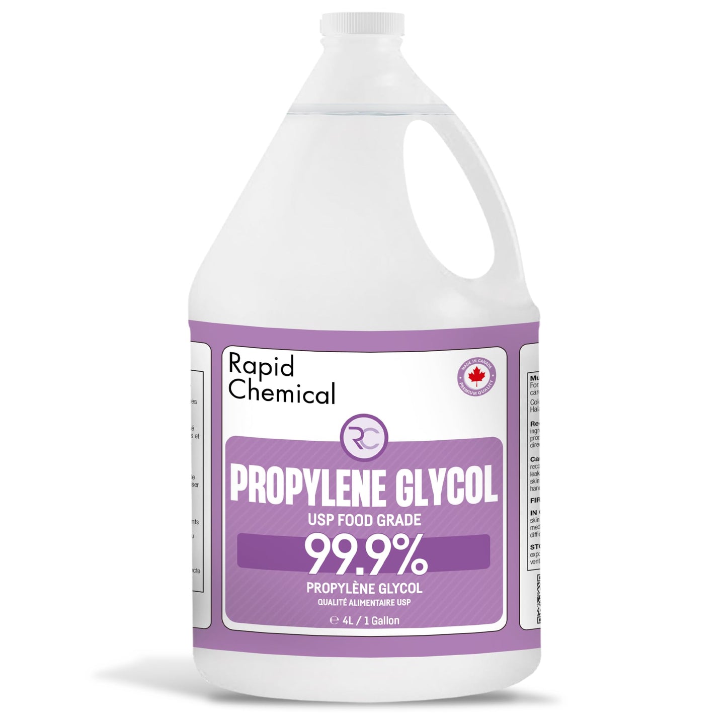 Propylene Glycol - USP Food Grade - Made in Canada - 99.9% (4L / 1 Gallon)