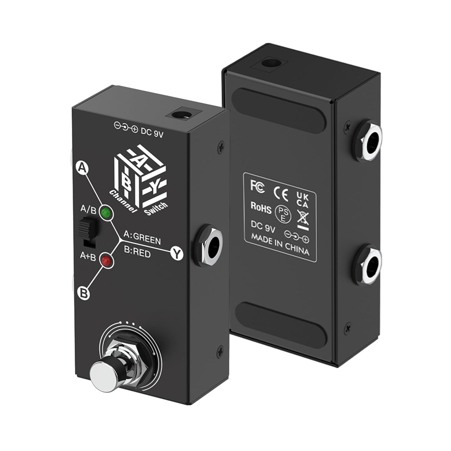 RUSUO Guitar Pedals ABY Box Line Selector AB Switch Mini Guitar Effect Pedal Bidirectional Transmission Metal Casing Anti-Slip Support A/B or A and B Modes
