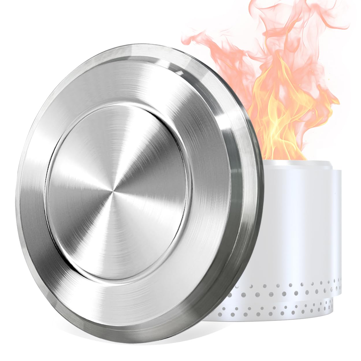 Fire Pit Lid for Solo Stove Bonfire,19.5 Inch Stainless Steel Fire Pits Cover,Anti-Rust and Waterproof Fire Pit Accessories for Outdoor Fire Pits and Camping Accessories