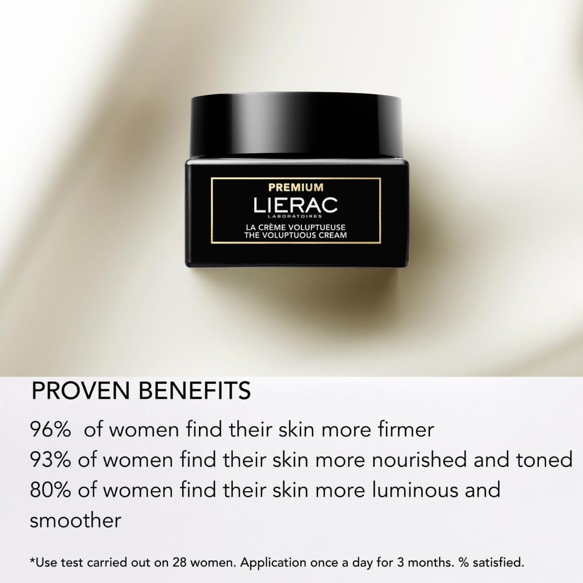 Lierac The Voluptuous Face Cream Refill, Wrinkle-Minimizing Face Moisturizer Cream for Woman, Fine Lines, Hydrating, Targets Signs of Aging with Niacinamide & Hyaluronic Acid, Sensitive Skin - 50ml