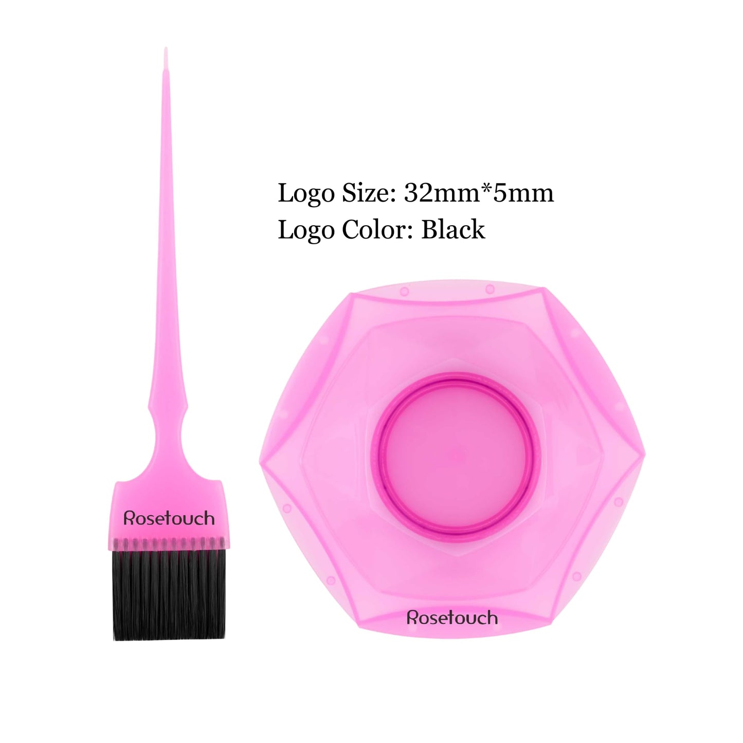 Professional Salon Hair Dye & Coloring Brush and Tint Bowl Set, 7 Rainbow Application Brushes and Mixing Bowls (Pastel Rainbowl)