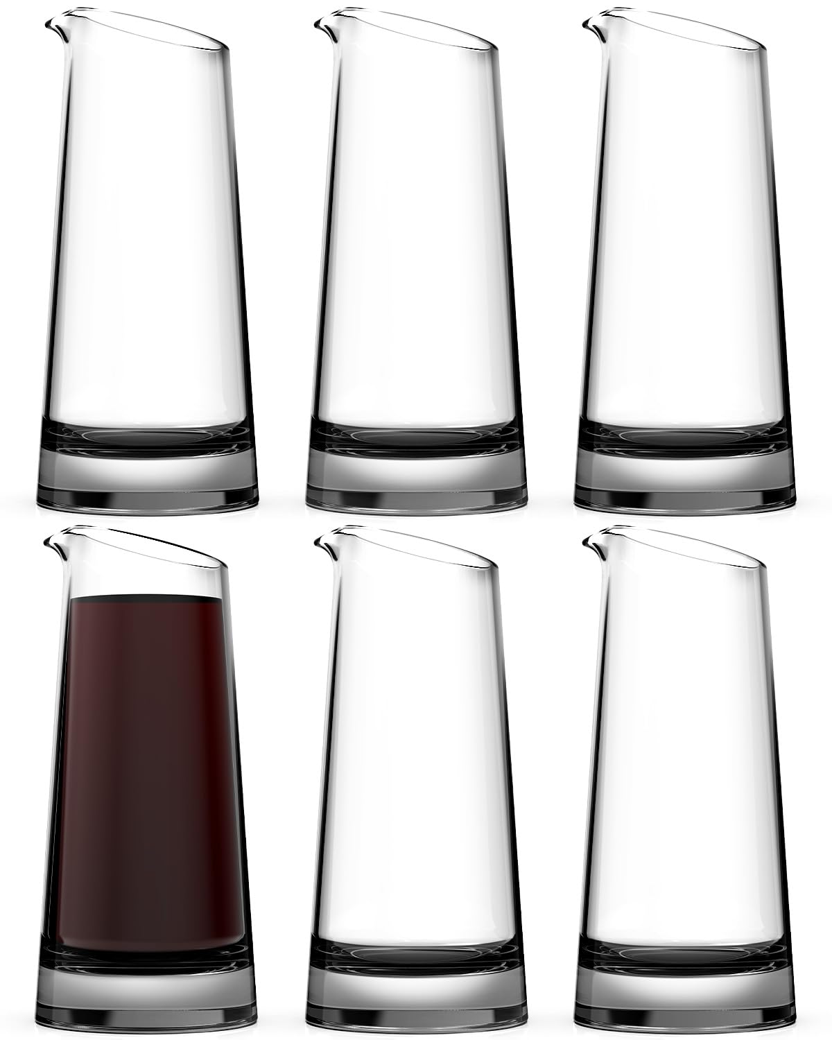 Mini Wine Carafe Set - Individual Glass Decanters for Single Serving (Set of 6, 6oz)