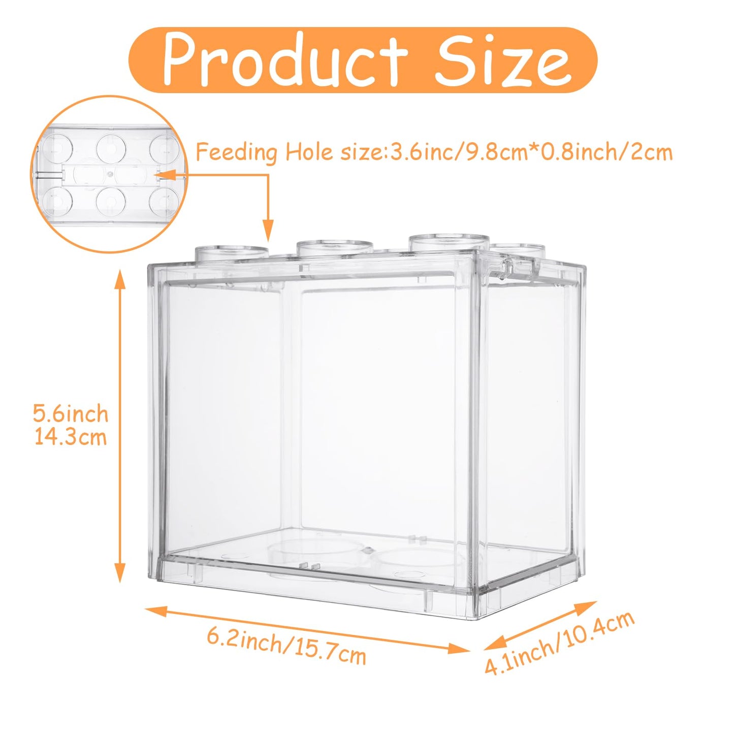 QTLCOHD 4 Pack Small Betta Fish Tank, 0.6 Gallon Mini Aquarium Tanks, Clear Stackable Fish Bowl, Acrylic Tiny Cube Tank for Beta Fish Sea Monkeys Shrimp Snails
