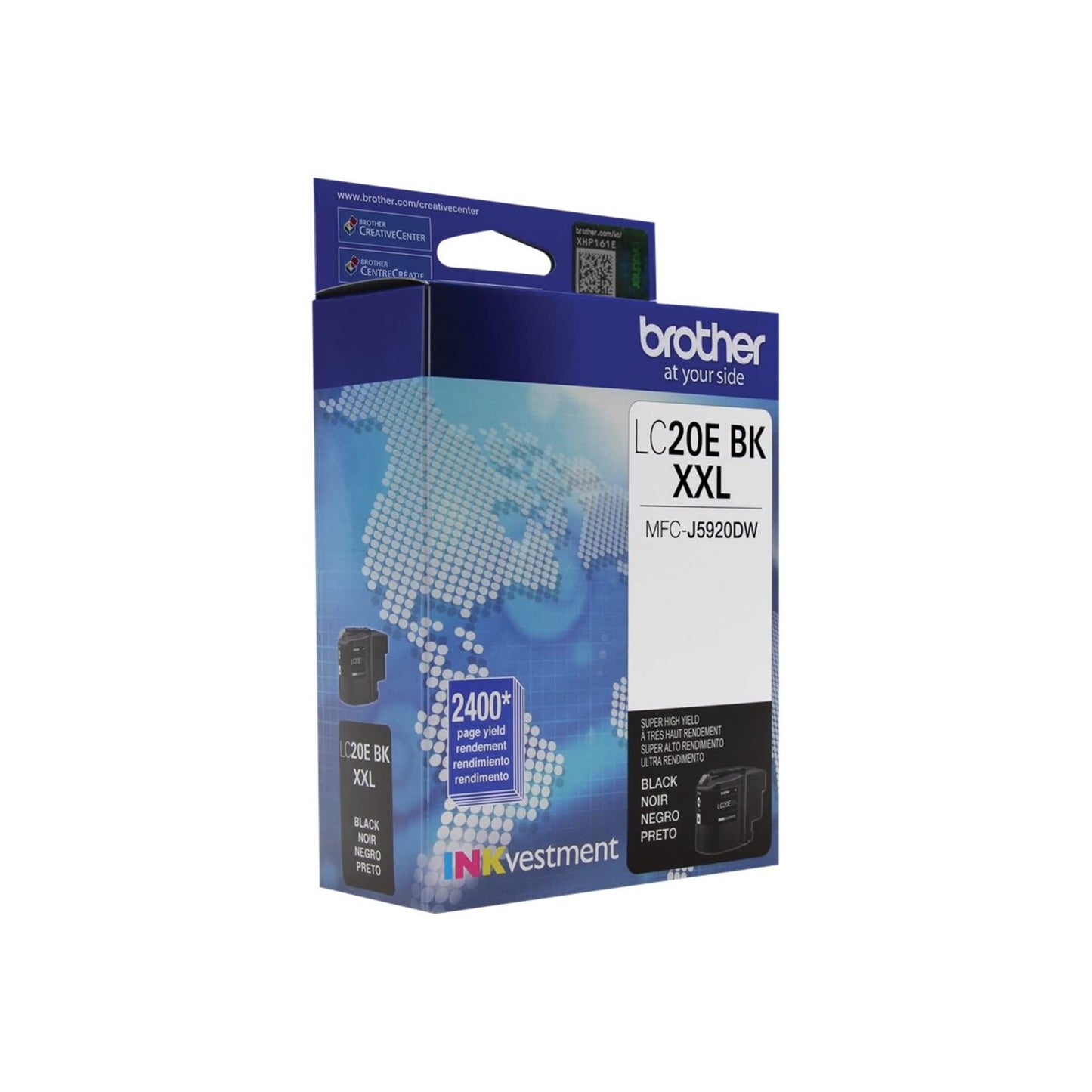 Brother Genuine LC20EBKS Super High-Yield Black Ink Cartridge, Higher Yield for Value, Original Ink Replacement Cartridge, Ink for Brother Inkjet Printer MFC-J985DW