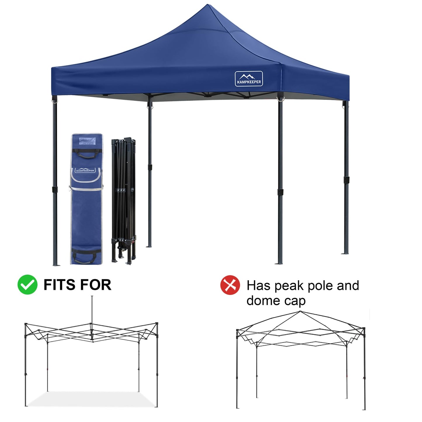 KAMPKEEPER Canopy Bag Replacement, Wheeled Tent Storage Bags for 10x10 Pop Up Shelters and Canopy Tents, 1680D Waterproof Oxford Fabric Replacement Parts (Nave Blue, 62.5inch)