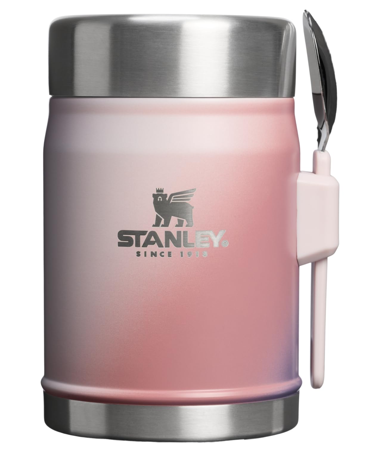 Stanley Classic Food Jar and Spork 14 oz | Vacuum Insulated Food Container | Wide Mouth Screw On Lid | Packable for Travel | Stainless Steel with Leakproof Lid | BPA-Free | Dawn Spiral