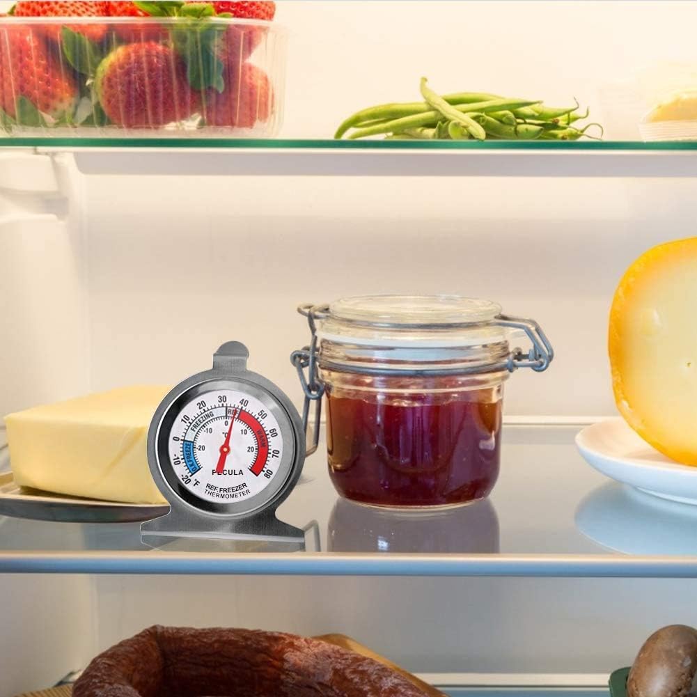 10 Pack Refrigerator Freezer Large Dial Thermometer Classic Series Fridge Freezer Alarm Thermometer Internal Temperature Gauge for Kitchen Refrigerator
