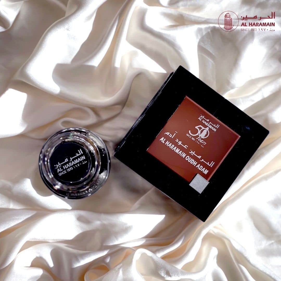 Al Haramain Oudh Adam - Cologne for Men - Arabian Perfume - Woody Spicy Fragrance with Notes of Saffron, Lavender, Patcholi, and Musk- Long Lasting Arabic Perfume - Eau De Parfum - 2.5 oz EDP Spray