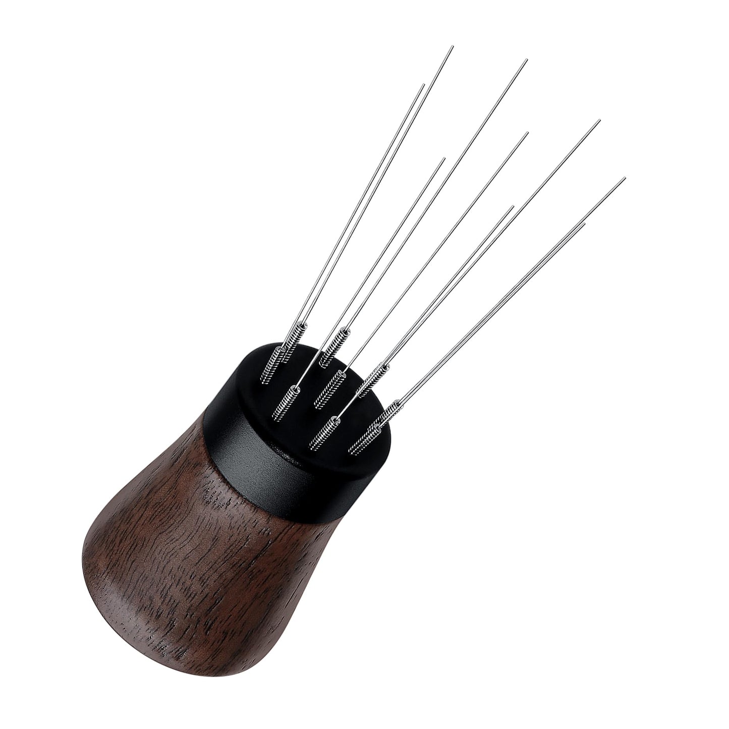 Normcore WDT Tool V2.1 with Stand, 9 Prong 0.23mm Espresso Distribution Too, Weiss Distribution Technique, Magnetic Coffee Stirrer with 16 Extra Needles, American Walnut Wood Handle, New Upgraded