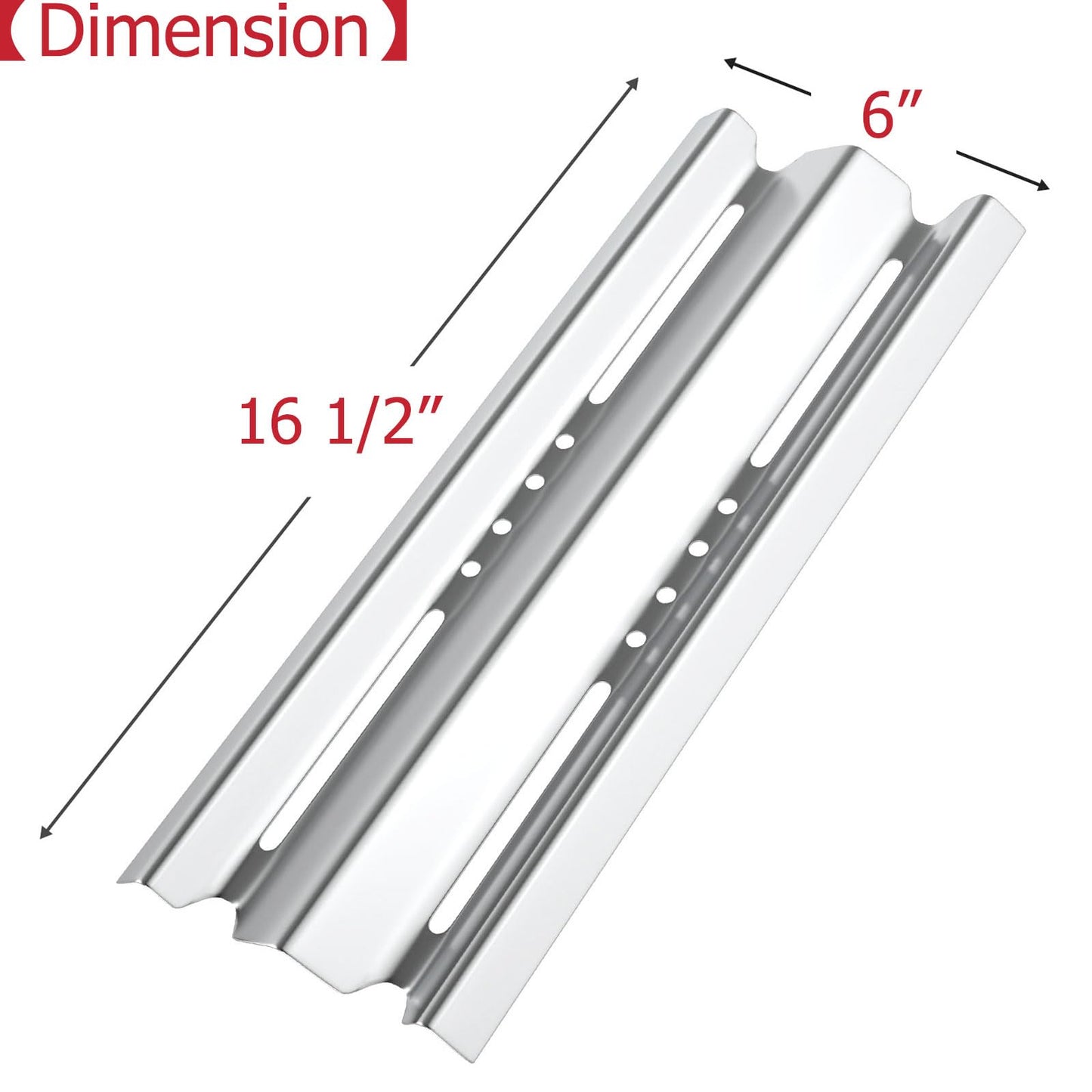 GLOWYE BBQ Sear Plate and Grill Burner Replacement for Napoleon Legend LEX 485 & 605 & 730 Series, Prestige 500 Grills, Stainless Steel Heat Shield Plates with Burner Tube Parts, 4-Pack
