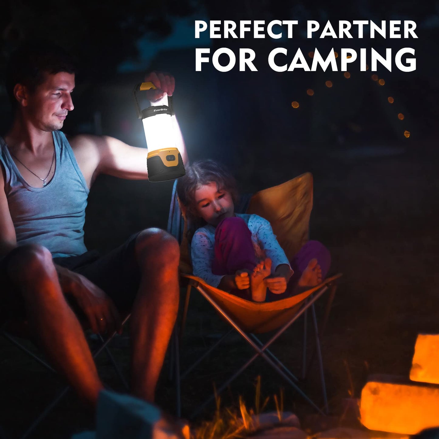 EverBrite Camping Lantern Rechargeable, 1000LM Camping Light, 5 Lighting Modes LED Lantern, 4400mAh Power Bank Perfect for Hurricane, Emergency, Power Outage, Home and More, USB C Cable Included