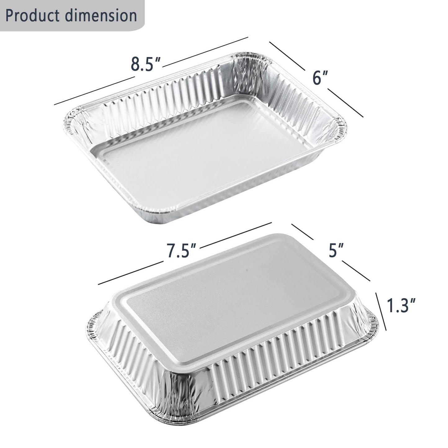 50 Pack 6415 Grease Drip Pan Liners for Weber Spirit Series, Q Series Grills,Genesis II LX 200 and 300 Series, Disposable Aluminum Foil BBQ Grease Trays, & for Baking Heating Storing Food 8.5" X 6"