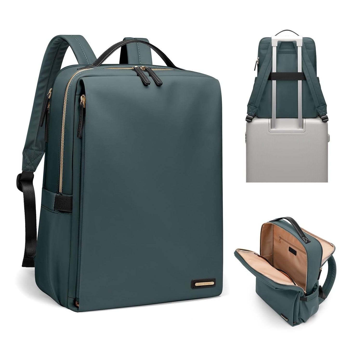 Stylish Laptop Backpack for Women Airline Approved Perfect for Work College and Travel Multi-Functional Casual Daypack Fits 15.6 Inch Notebook (Atrovirens)