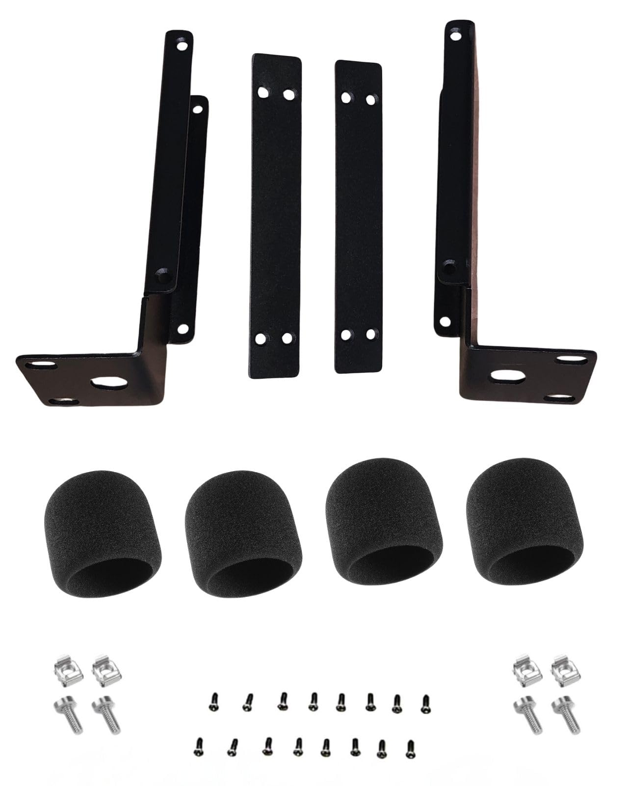 RhymKawa Dual Rack Mount Kit for Shure BLX4R, ULXD4 and P3T Pair Wireless Transmitters Installing in Rack Space Case