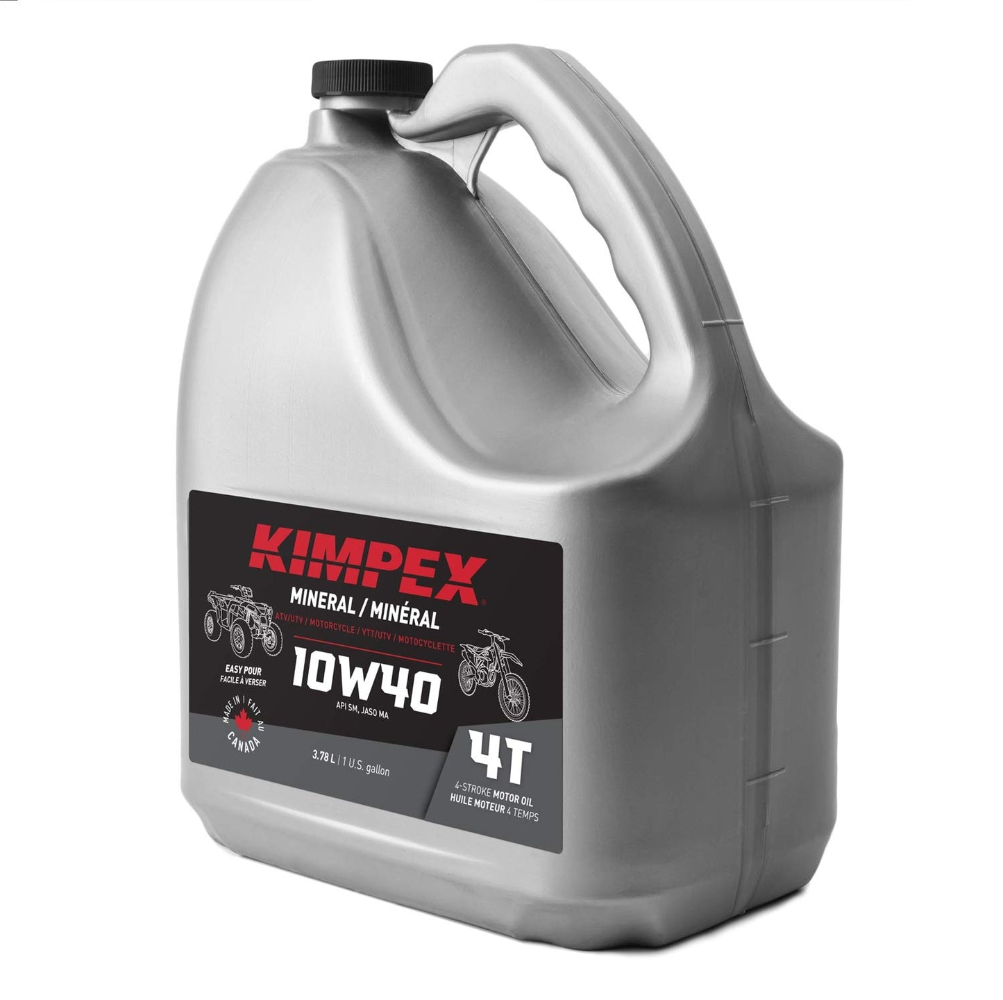 Kimpex Mineral Engine Oil Lubricant 10W40 4 Stroke 1 Gallon ATV, Motorcycle 260610