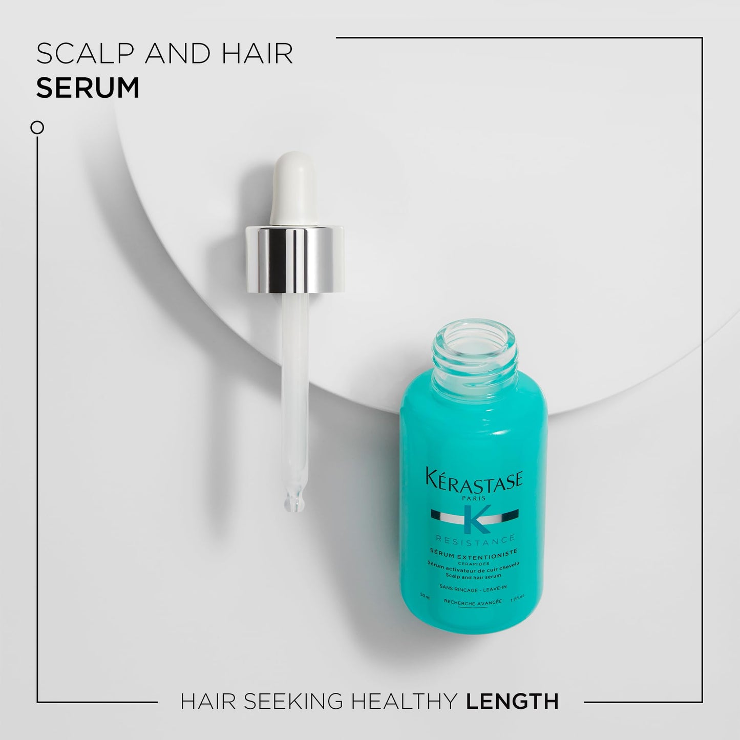 Kérastase Resistance Hair Serum, Extentioniste Scalp & Hair, Energizing Leave-In, Soothing Texture, Stimulates & Protects Scalp for Healthy Hair, With Ceramides, 50 ml