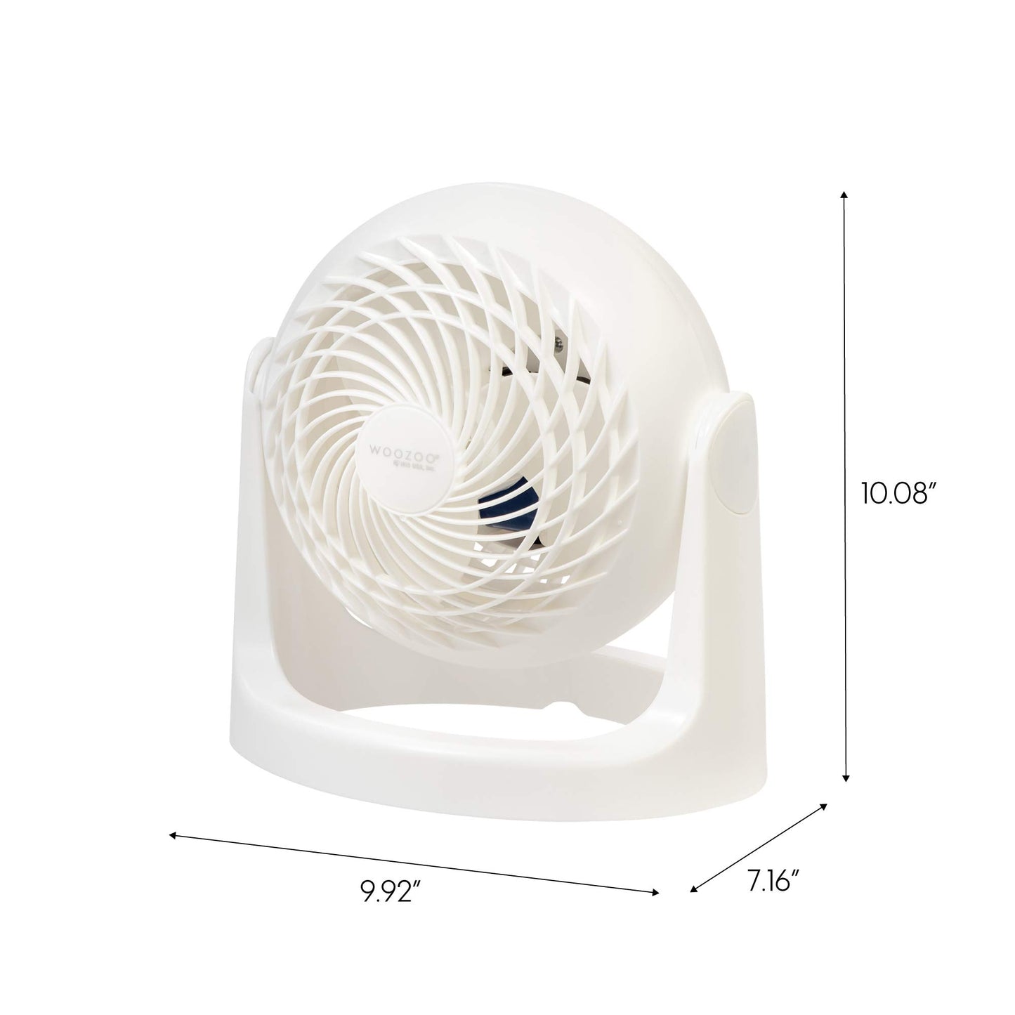 IRIS USA WOOZOO Desk Fan, Oscillating Table Air Circulator, 3 Speeds, 52ft Max Air Distance, 10 Inches, 360° Adjustable Tilt, 30 db Low Noise, Fan for Bedroom, Office, Dorm, Medium, White
