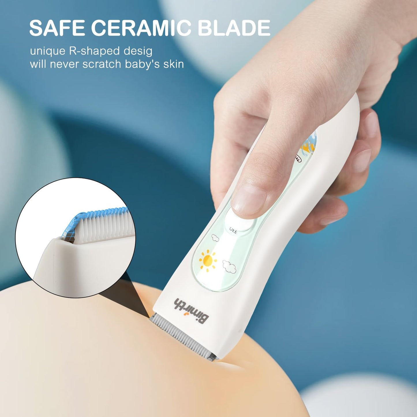 Bimirth Baby Hair Clipper - Hair Trimmer for Kids and Toddlers - Waterproof, Rechargeable, Cordless Hair Cutting Machine for Children (with Bag)