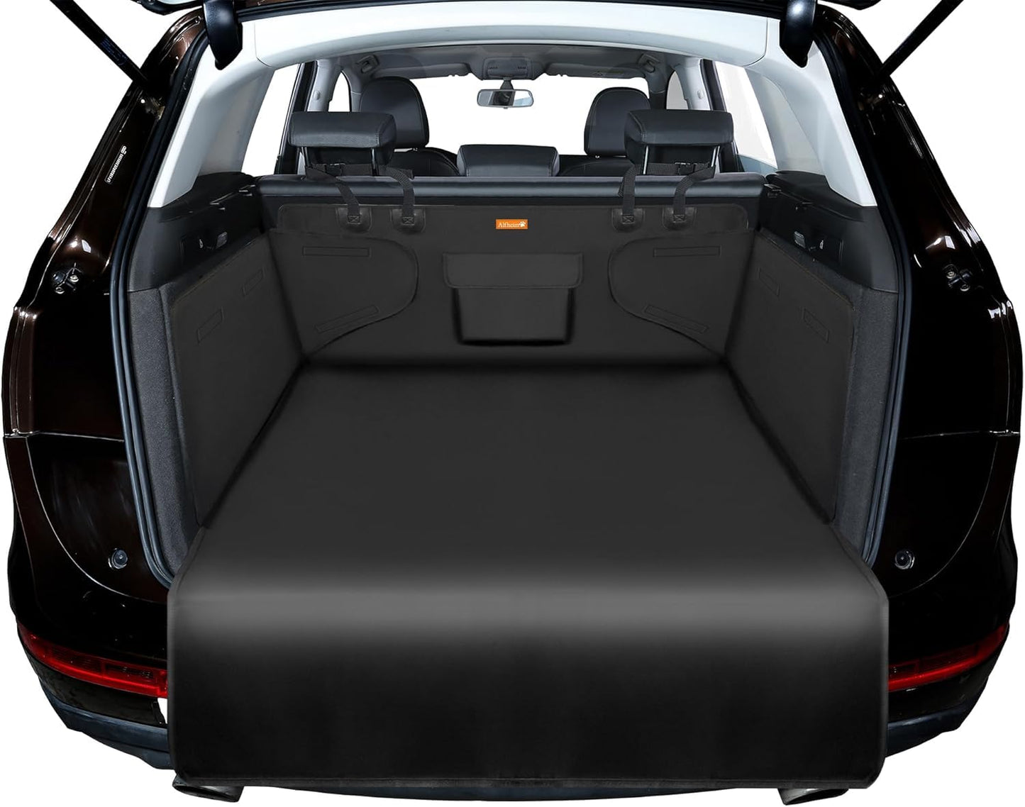 Alfheim Car Boot Liner Protector - Nonslip Waterproof Pet Dog Back Seat Cover - Durable Washable Cargo Cover Mat Travel Universal for Car Truck SUV (Black)