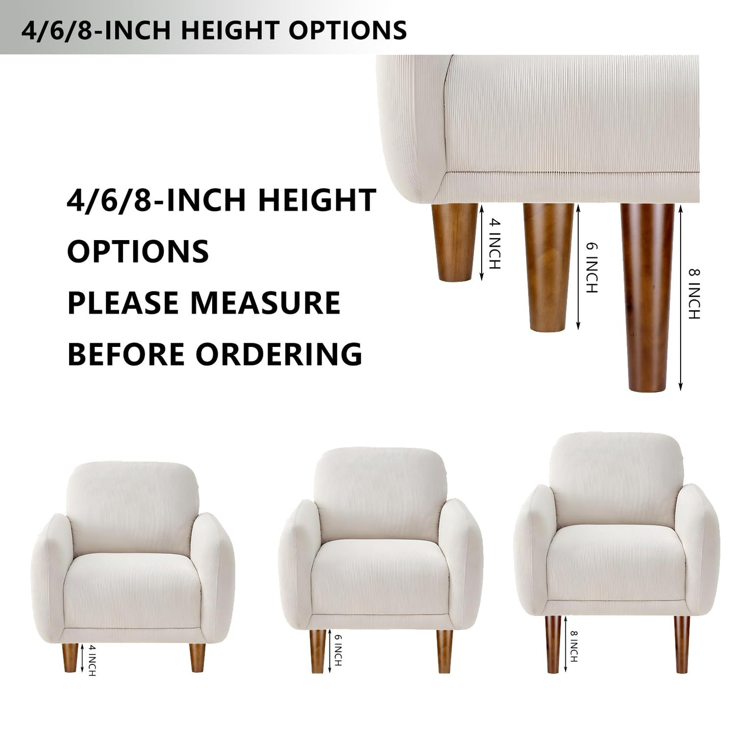 6 Inch Wood Furniture Legs Replacement Cabinet Couch Chair Sofa Legs Set of 4 Walnut Finished Mid Century