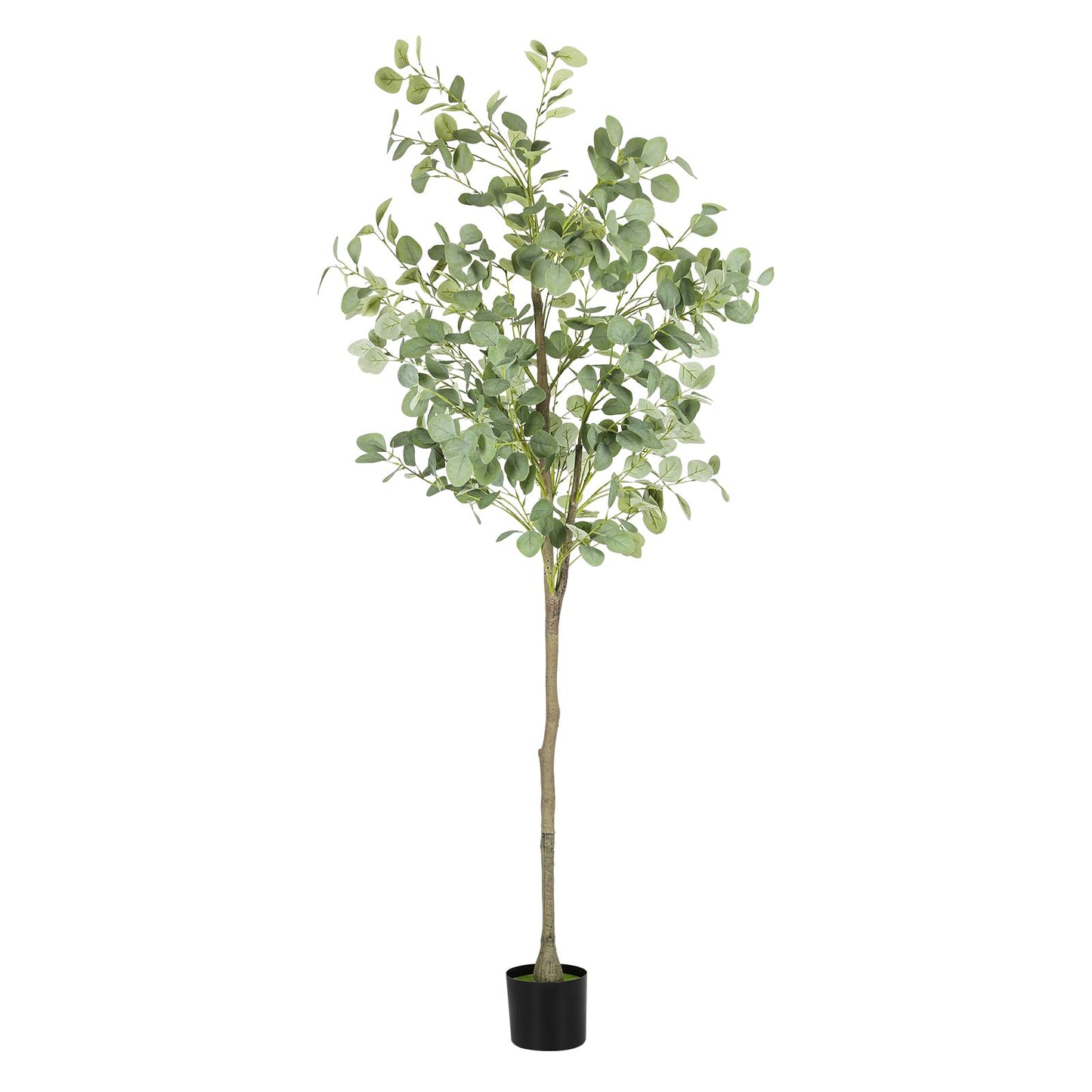 Artificial Eucalyptus Tree,6Ft Tall Fake Potted Tree Silk Faux Eucalyptus Tree with Plastic Nursery Pot, Artificial Plants for Home Office Indoor Decor