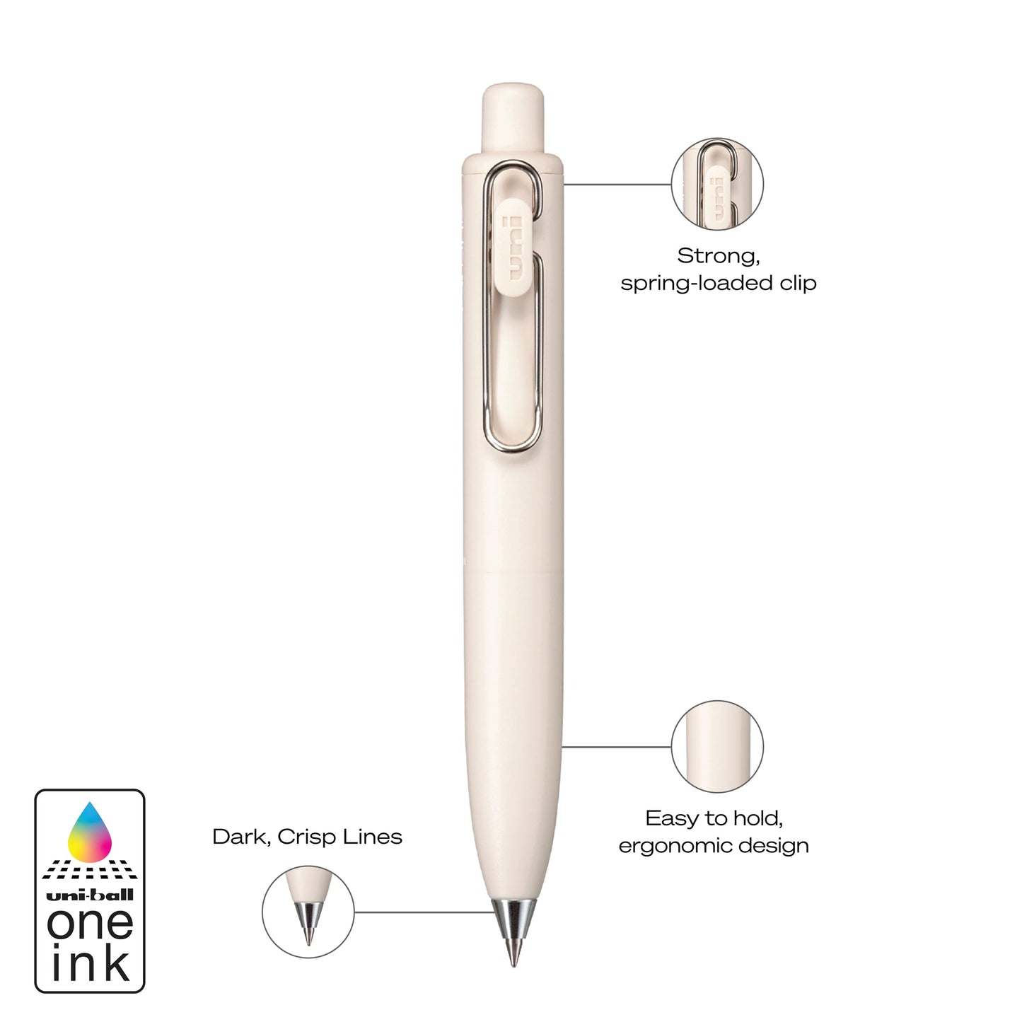 uni one P Retractable Gel Pens, Micro Point (0.5mm), Mandarin, Grape, and Yogurt Barrels, Black Ink, 3 Pack