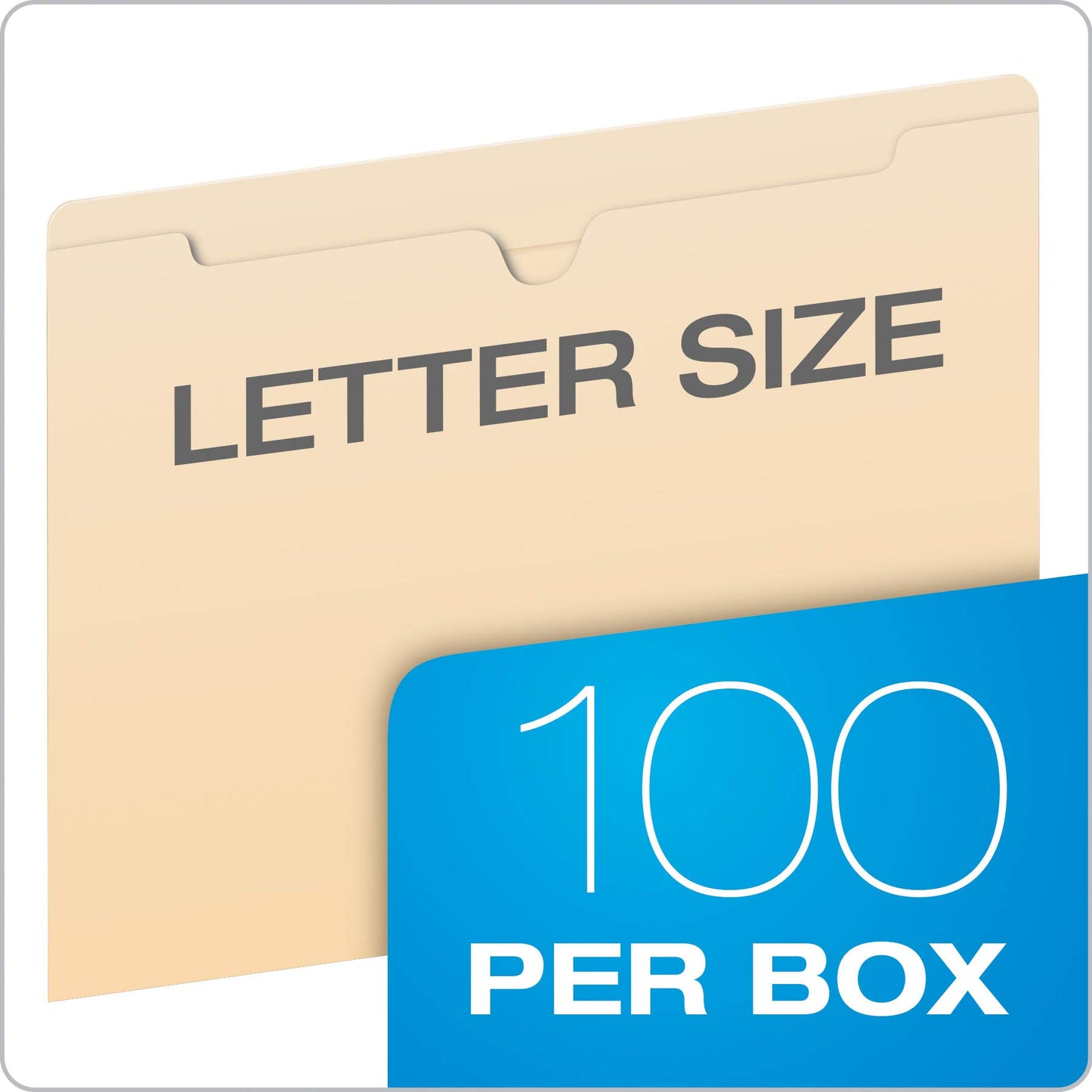 Pendaflex File Jackets, Letter Size, Manila, Flat No Expansion, Straight Cut Tab, Closed on 3 Sides, 100 Per Box, for Office, School, and Home Organization