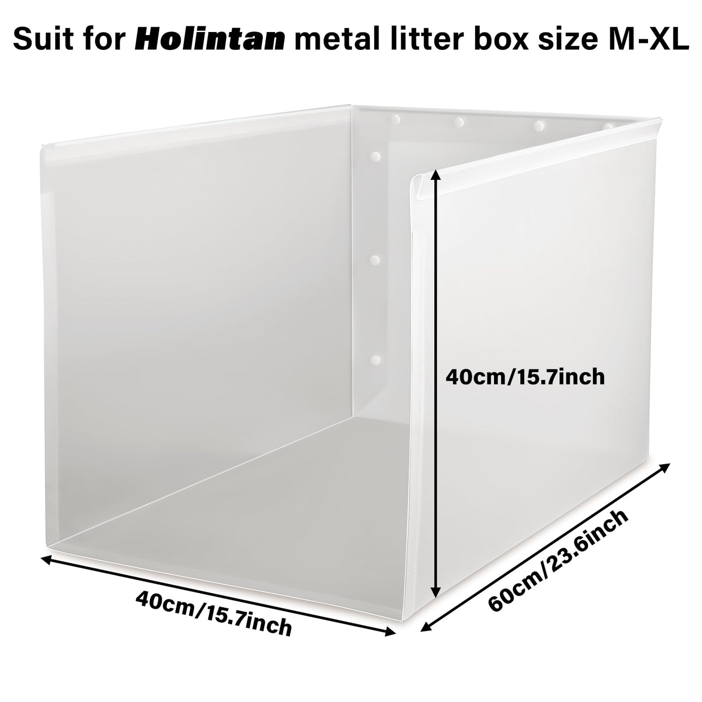 Holintan Litter Box Shield, 23.6"x15.7"x15.7"(Height) XL Litter Box Splash Guard Without Leakage, High Sided Cat Litterbox Pee Shields Easy Clean for Pet Cat/Kitty/Kitten(Without Pan)