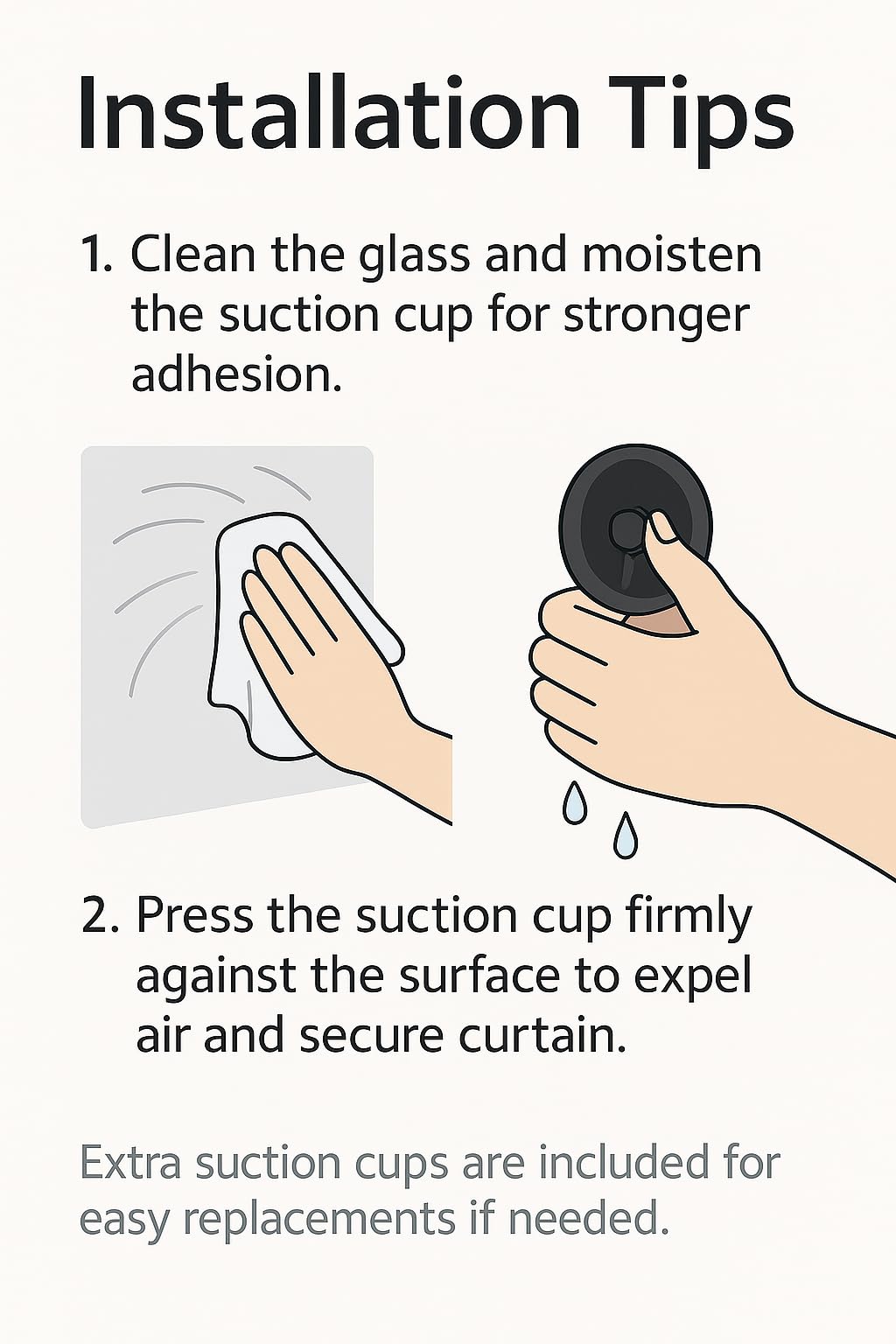 Dream Art Portable Blackout Blinds Curtain with Suction Cups for Home or Travel Use (Black)