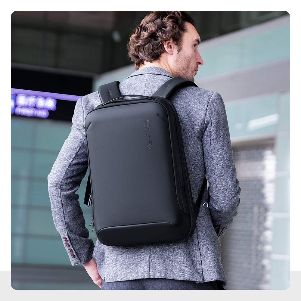 Markryden slim Laptop Backpack with USB Charging Port Water-Resistant School Travel Work Bag Fits 15.6 Inch Laptop