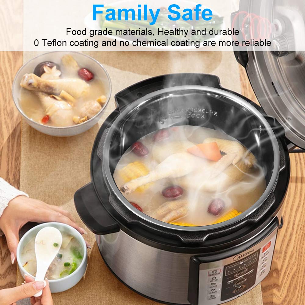 AblerV Stainless Steel Inner Pot Compatible With Instant Pot 6 Qt, Original Cooking Pot for InstaPot Replacement, Polished Surface Non-Stick Pressure Cooker Liner
