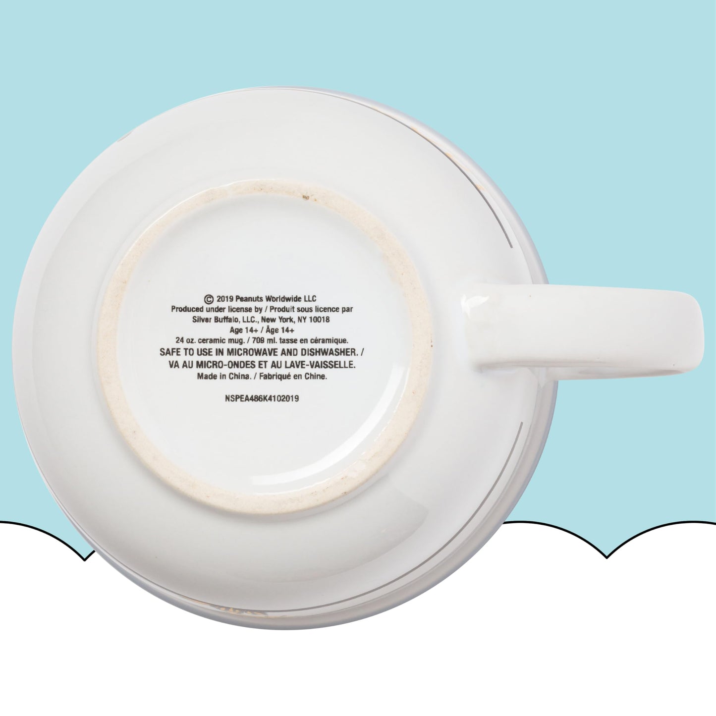 Silver Buffalo Peanuts Snoopy and Woodstock Did Someone Say Food Ceramic Soup Mug with Vented Plastic Lid, 24 Ounces