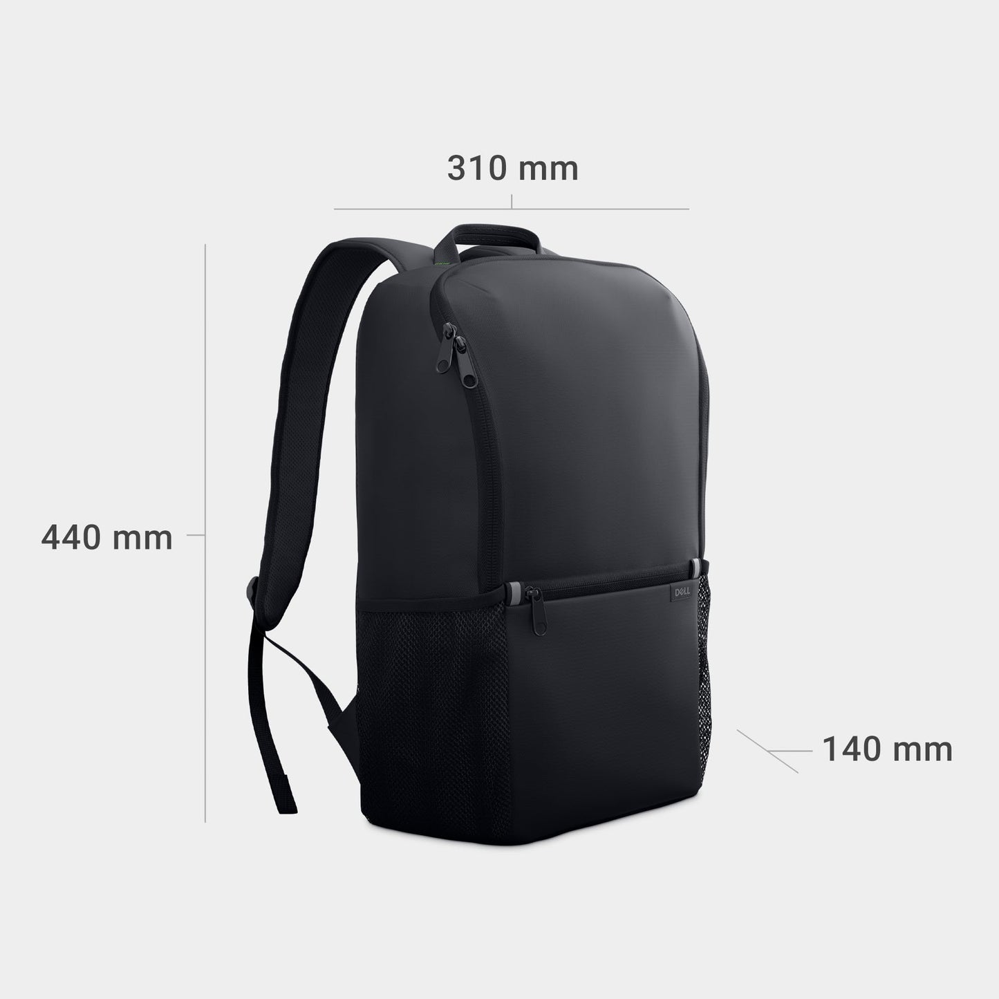 Dell 14-16 EcoLoop Backpack - CP3724-18 litres, Fits most laptops with screen sizes up to 16", 100% recycled plastic, 100% recycled packaging, 360o foam cushioning, 3 years limited warranty - Black