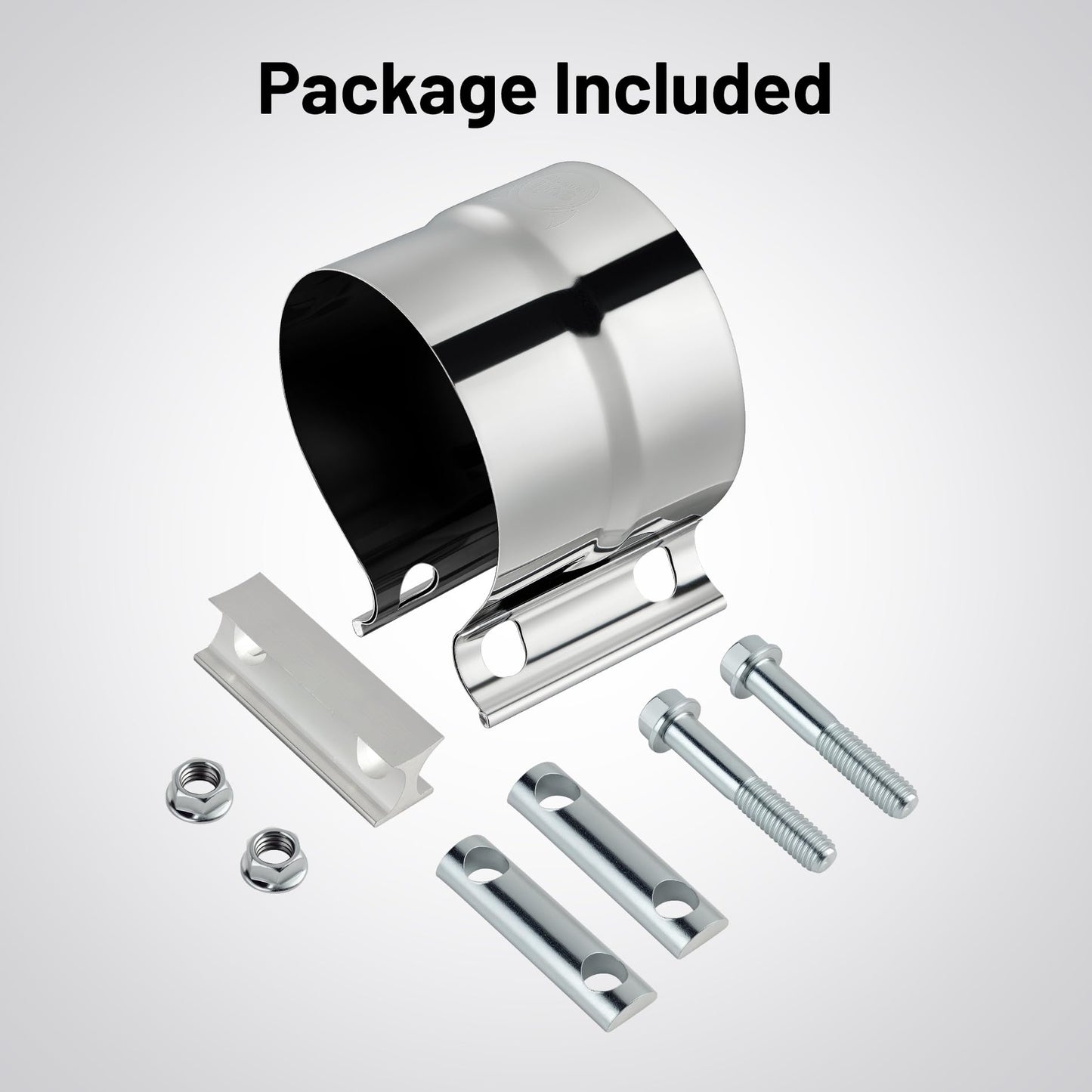 EVIL ENERGY 3.0 Inch Exhaust Clamp, Lap Joint Band Clamp Stainless Steel 4Pcs