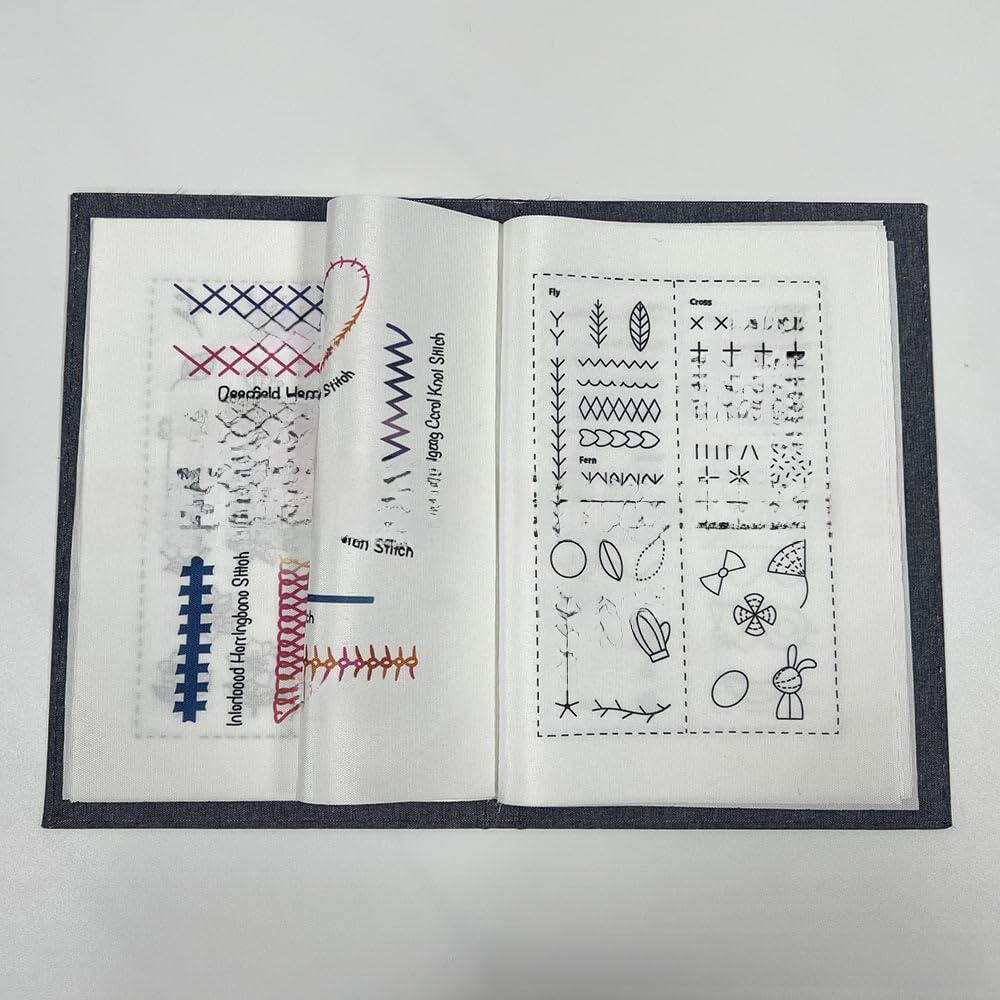 Complete Embroidery Kit for Beginners with 10.8x8.1 Inch Embroidery Stitch Book, 24 Colors Thread, Tools & 2 Guides – Reusable Stitch Practice Book for Learning Embroidery