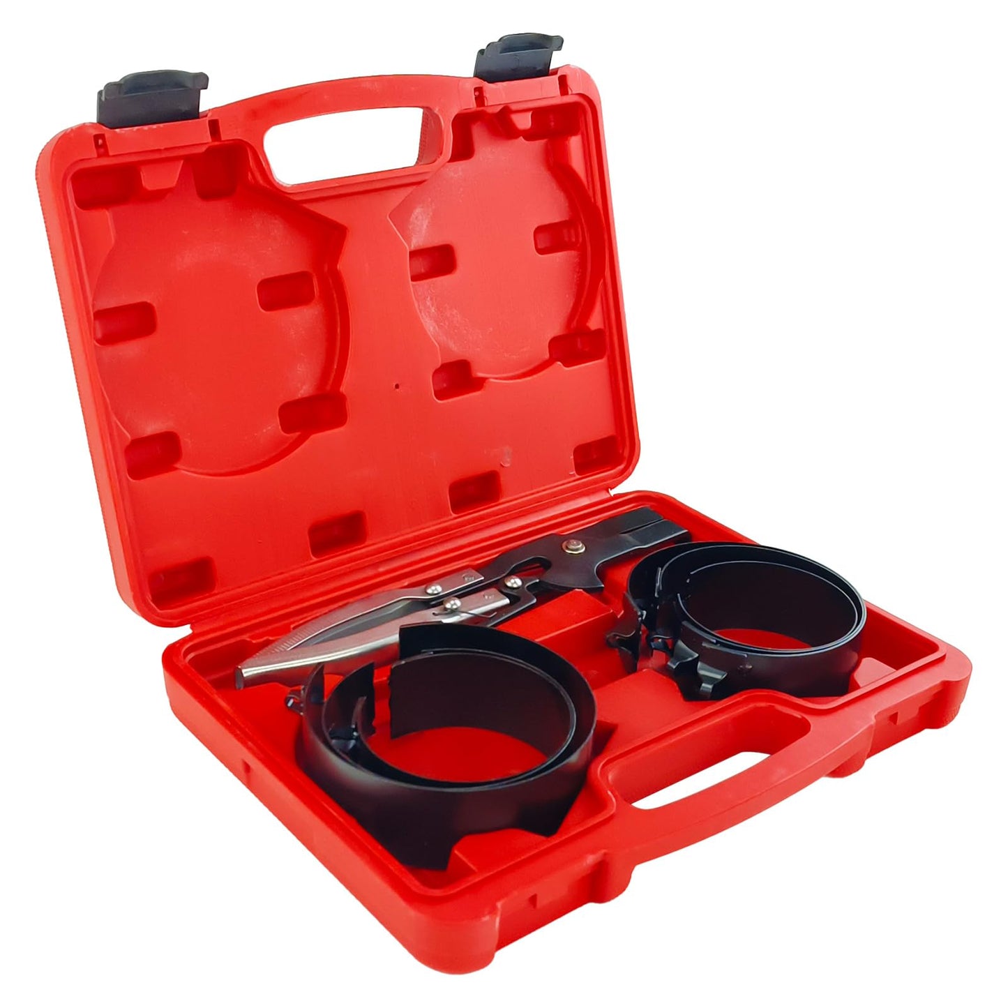 Engine Piston Ring Compressor Kit with Pliers - 6 Adjustable Sleeves2-7/8 inches (73mm) up to 4-3/8 inches (111mm) for Car, Truck & Motorcycle Piston Installation