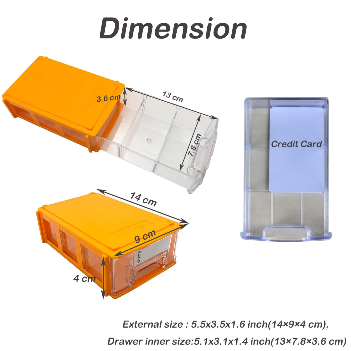 Stackable Storage Drawer Set of 20 - Plastic Drawers with Dividers and Paper Labels, Mini Drawer Organizer (ORANGE)