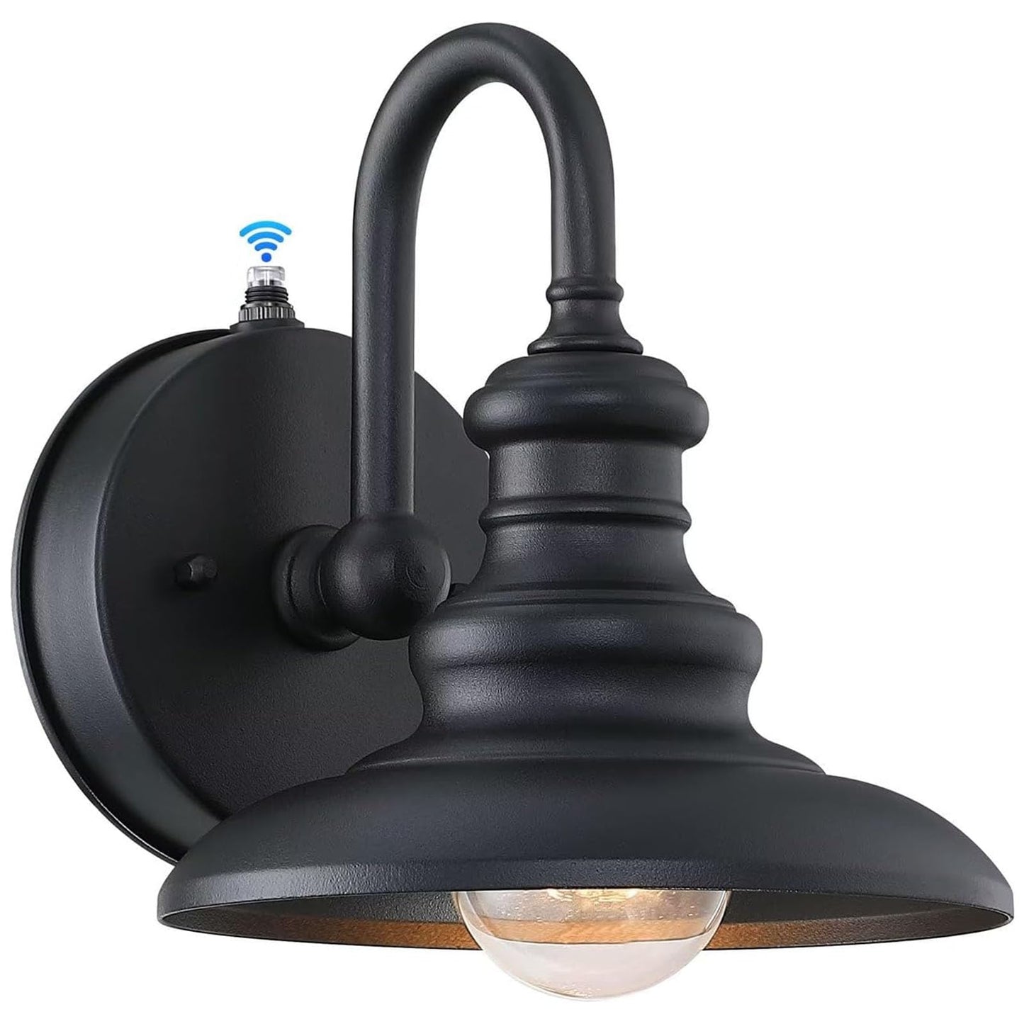 LONEDRUID Dusk to Dawn Outdoor Wall Sconce Exterior Gooseneck Barn Light Fixtures Waterproof Wall Mounted Farmhouse Lamp Anti-Rust Outside Lantern for House Porch Garage Entryway