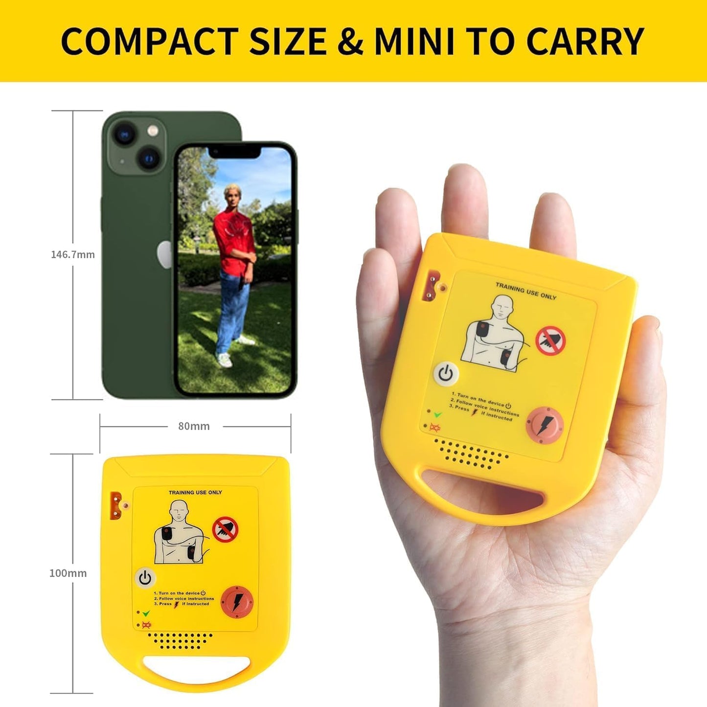 5 Packs Mini AED Trainer, XFT AED Training Device English Language Voice Prompts First Aid Train Machine for Automated External Defibrillator Trainee Student Gift Idea XFT-D0009