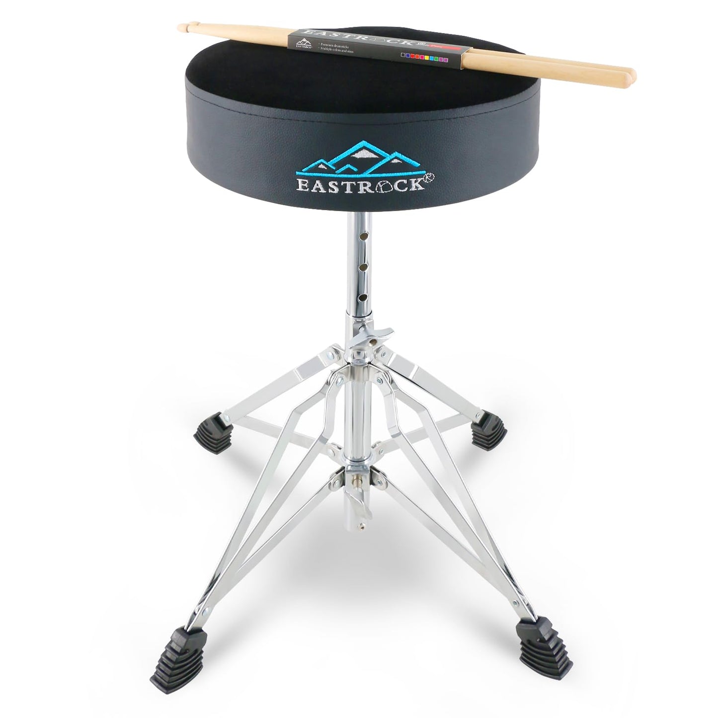 EASTROCK Drum Throne Drum Stools with 4 Legs Support,Universal Height Adjustable Drum Seat for Drummer Adult (Black)