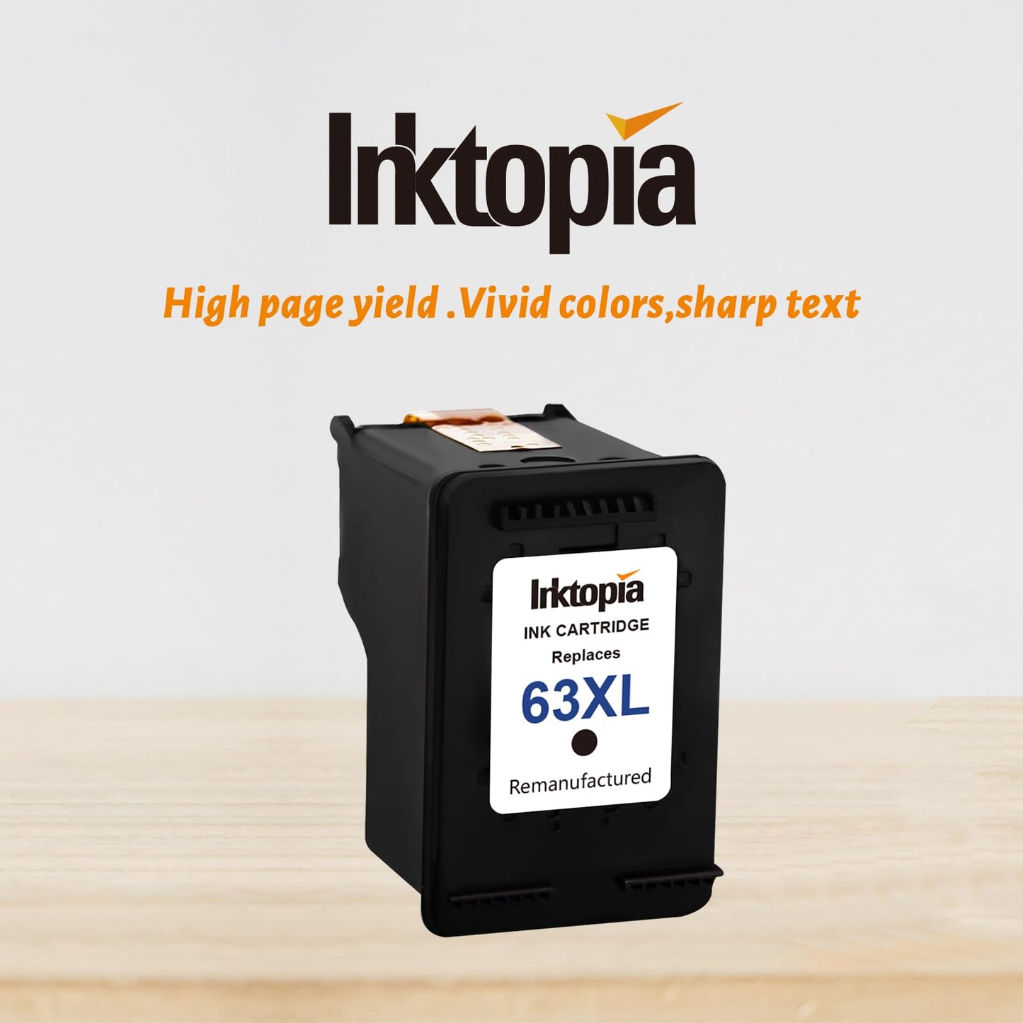 Inktopia Remanufactured Ink Cartridge Replacement for HP 63 XL 63XL to USE with HP OfficeJet 5255 5258 3830 3831 3832 Envy 4512 4516 4520 DeskJet 1112 2130 3633 3634 (2 Black,2 Pack)