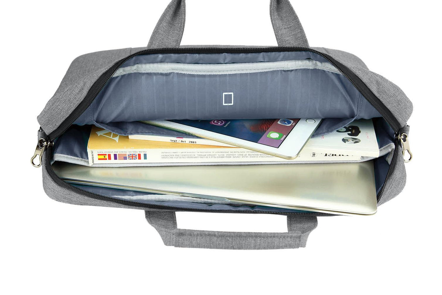 KROSER Laptop Bag 15.6 Inch Briefcase Shoulder Bag Water Repellent Laptop Bag Satchel Tablet Bussiness Carrying Handbag Laptop Sleeve for Women and Men-Grey