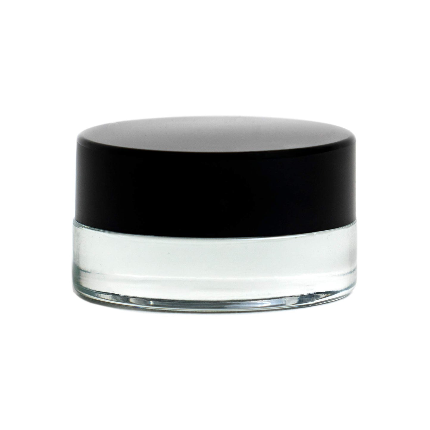 7ml Glass Shoulderless Screw Top Jars w/ Grooved Anti-Leak Gasket | Essential Oil, Concentrate, Lip Balm or Makeup Containers | 100pc (Black Lids)