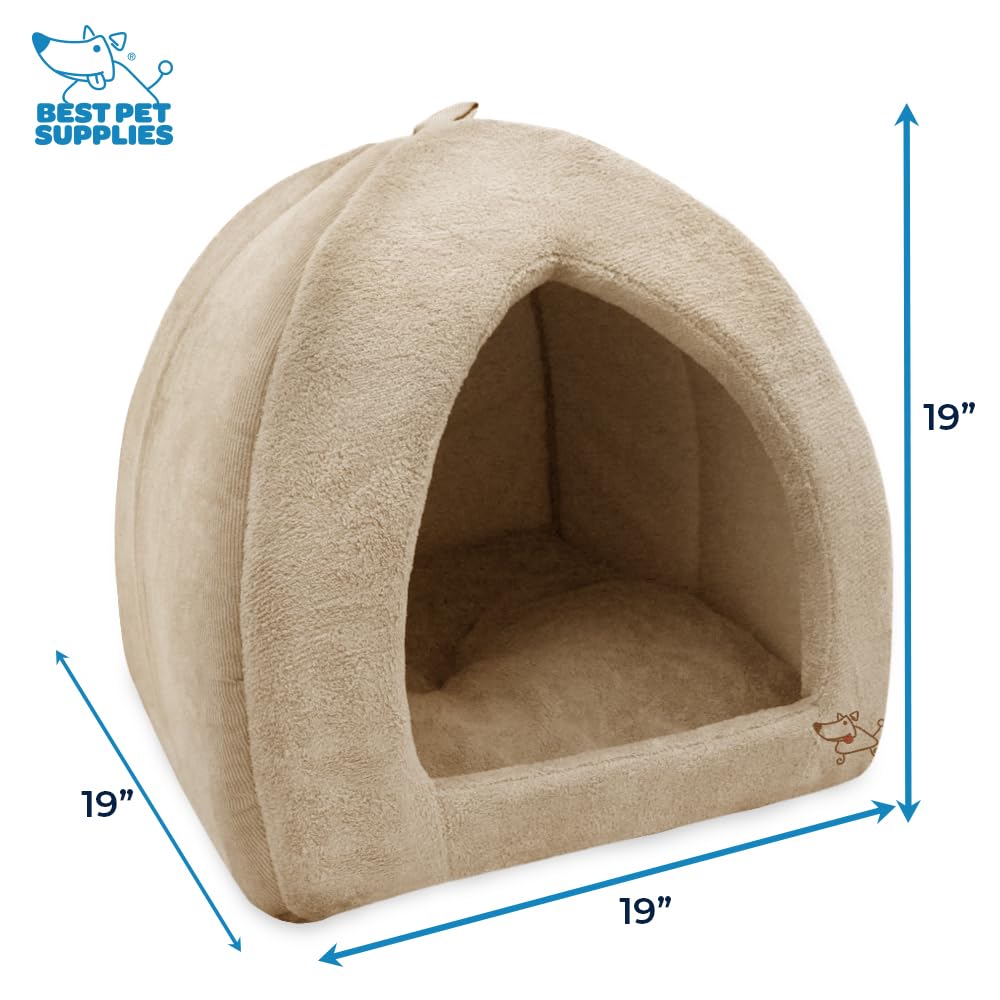 Pet Tent - Soft Bed for Dog and Cat, Best Pet Supplies, Extra Large, Tan
